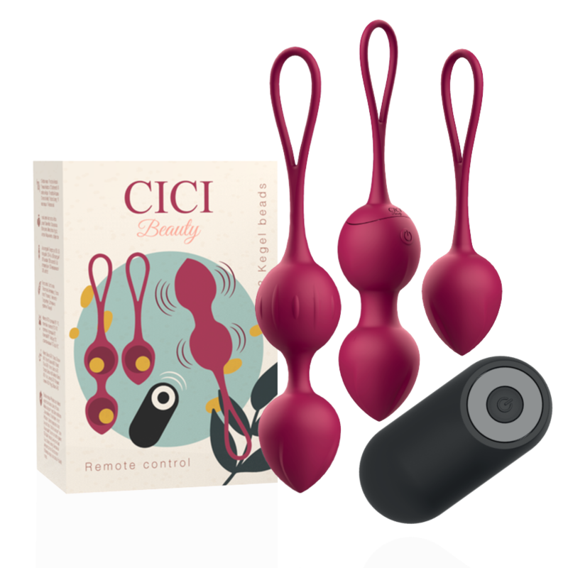 CICI BEAUTY - PREMIUM SILIKON 3 VIBRERENDE KEGELPERLER FJERNKONTROLL