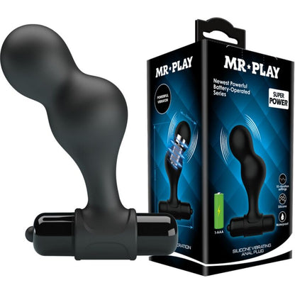 MR PLAY - SVART SILIKONVIBRATOR ANALPLUGG
