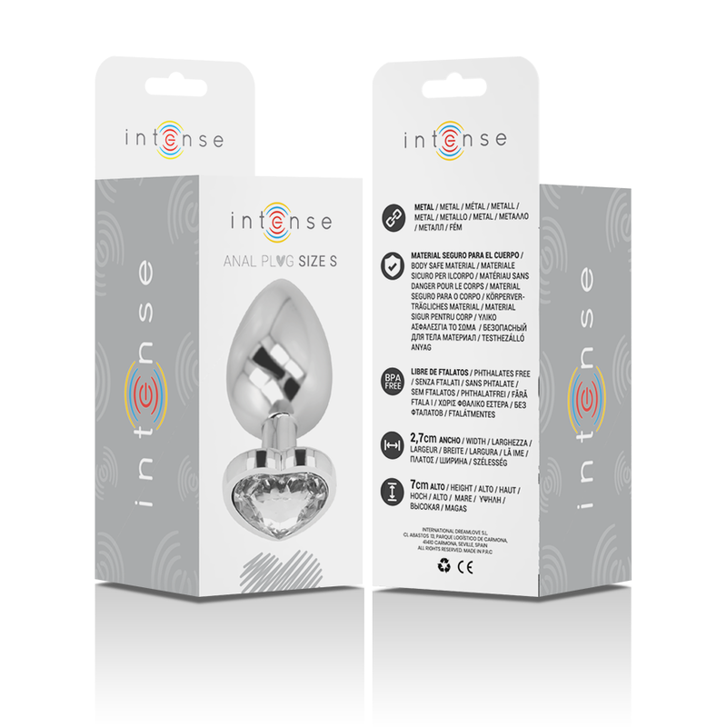 INTENS - WHITE HEART ALUMINIUM METALL ANALPLUGG STØRRELSE S