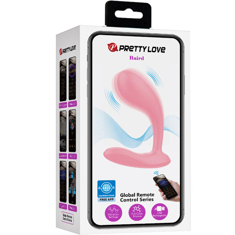 PRETTY LOVE - BAIRD G-SPOT 12 VIBRASJONER OPPLADBAR ROSA APP