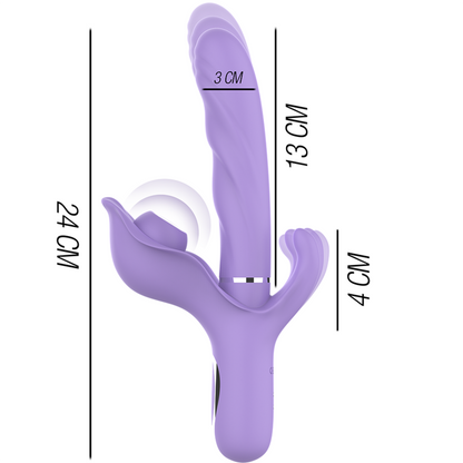 INTENSE - BILLIE MULTIFUNCTIONAL RECHARGEABLE SUCTION VIBRATOR WITH PURPLE PUSH BUTTON