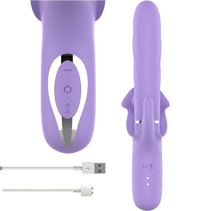 INTENSE - BILLIE MULTIFUNCTIONAL RECHARGEABLE SUCTION VIBRATOR WITH PURPLE PUSH BUTTON