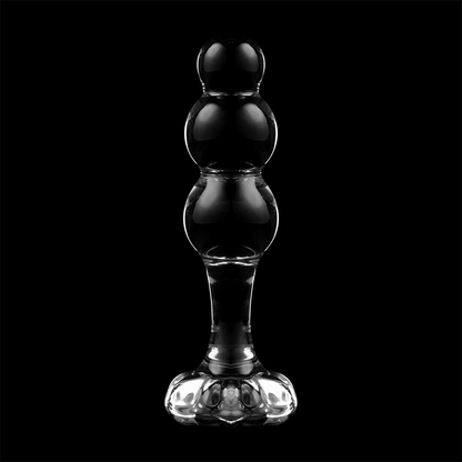 NEBULA SERIES BY IBIZA - MODEL 1 ANAL PLUG BOROSILICATE GLASS CLEAR 10.5 CM -O- 3 CM