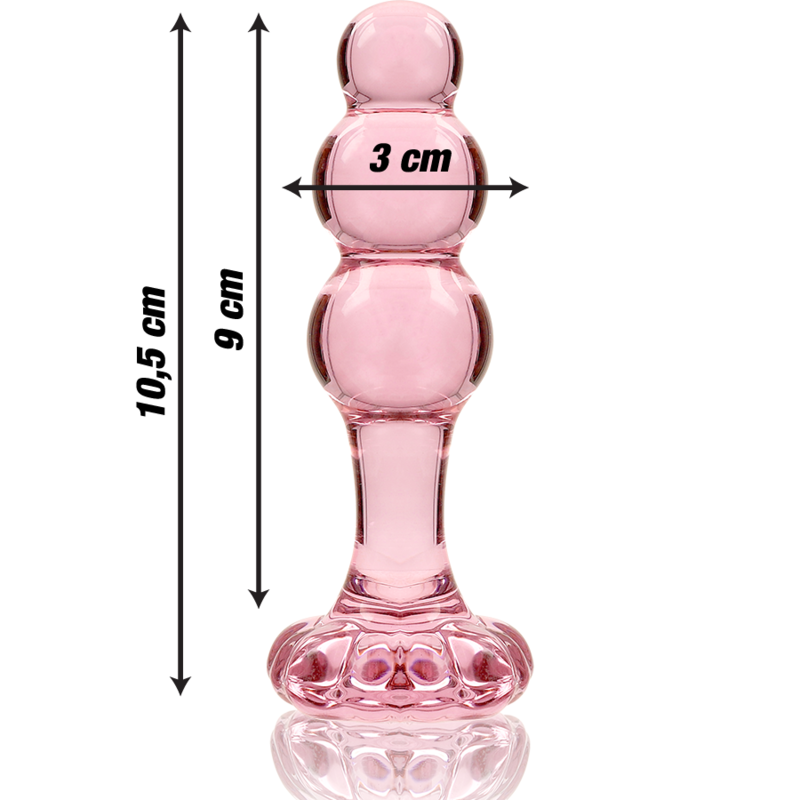 NEBULA-SERIEN FRA IBIZA - MODELL 1 ANALPLUGG BOROSILIKATGLASS ROSA 10,5 CM -O- 3 CM