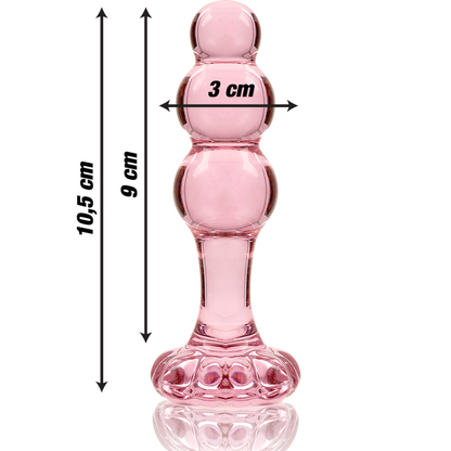 NEBULA-SERIEN FRA IBIZA - MODELL 1 ANALPLUGG BOROSILIKATGLASS ROSA 10,5 CM -O- 3 CM