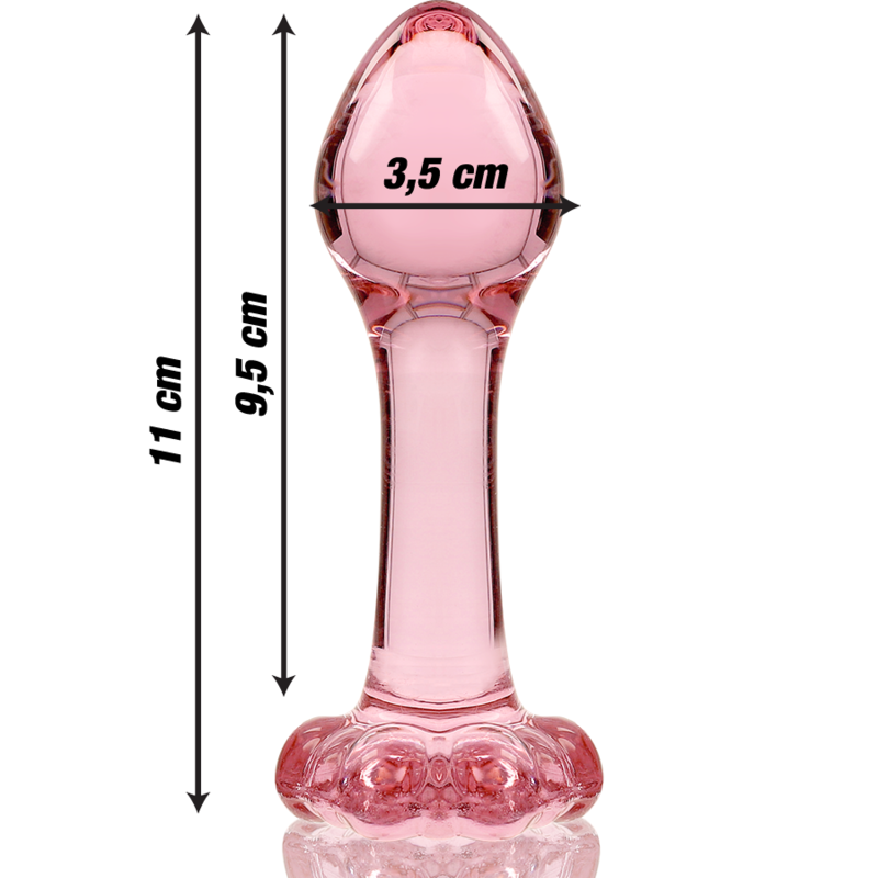 NEBULA SERIES BY IBIZA - MODEL 2 ANAL PLUG BOROSILICATE GLASS PINK 11 CM -O- 3.5 CM
