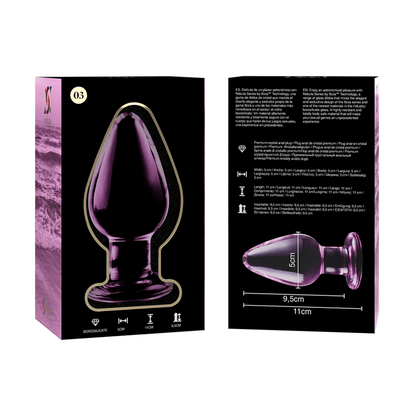 NEBULA SERIES BY IBIZA - MODEL 3 ANAL PLUG BOROSILICATE GLASS PINK 11 CM -O- 5 CM
