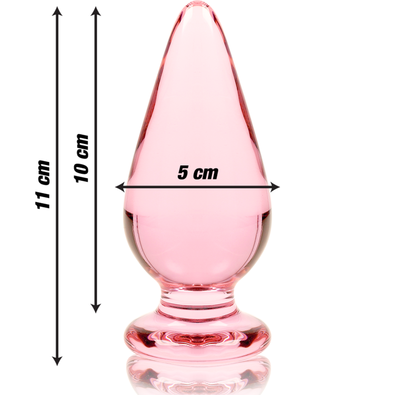 NEBULA SERIES BY IBIZA - MODEL 4 ANAL PLUG BOROSILICATE GLASS PINK 11 CM -O- 5 CM