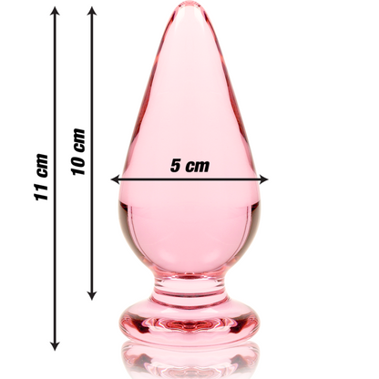 NEBULA SERIES BY IBIZA - MODEL 4 ANAL PLUG BOROSILICATE GLASS PINK 11 CM -O- 5 CM