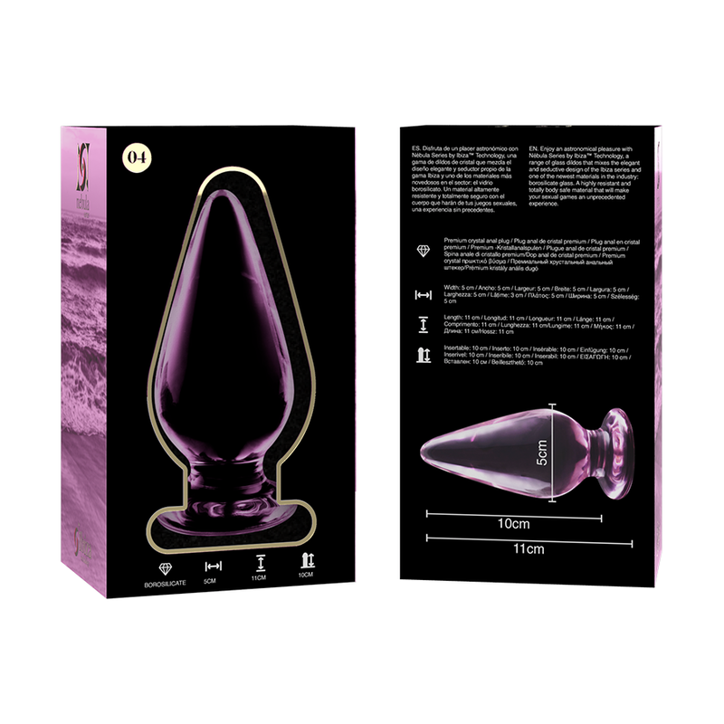 NEBULA SERIES BY IBIZA - MODEL 4 ANAL PLUG BOROSILICATE GLASS PINK 11 CM -O- 5 CM