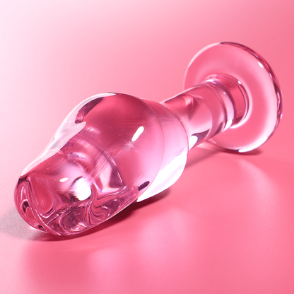 NEBULA-SERIEN FRA IBIZA - MODELL 6 ANALPLUGG BOROSILIKATGLASS ROSA 12,5 CM -O- 4 CM