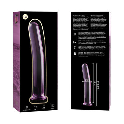NEBULA-SERIEN FRA IBIZA - MODELL 8 DILDO BOROSILIKATGLASS ROSA 14,5 CM -O- 2 CM