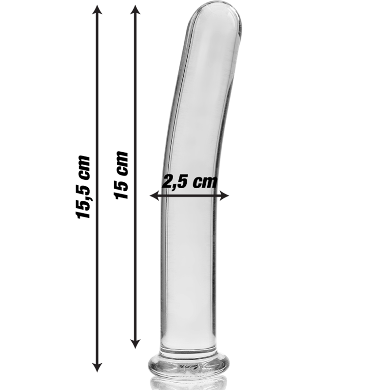 NEBULA-SERIEN FRA IBIZA - MODELL 9 DILDO BOROSILIKATGLASS KLART 15,5 CM -O- 2,5 CM