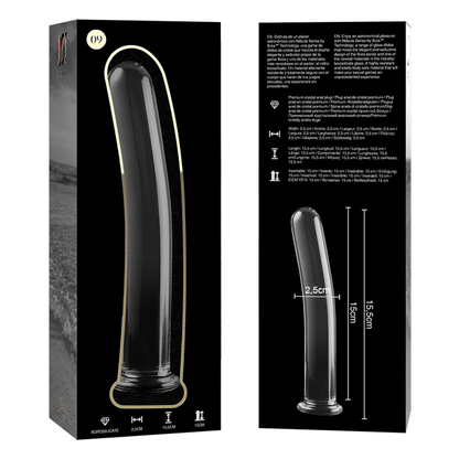 NEBULA-SERIEN FRA IBIZA - MODELL 9 DILDO BOROSILIKATGLASS KLART 15,5 CM -O- 2,5 CM
