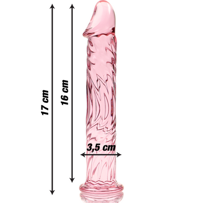 NEBULA SERIES BY IBIZA - MODEL 12 DILDO BOROSILICATE GLASS PINK 17 CM -O- 3.5 CM