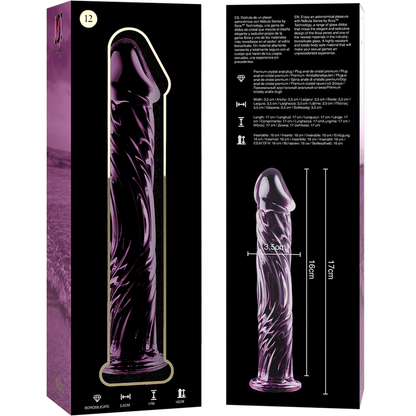 NEBULA SERIES BY IBIZA - MODEL 12 DILDO BOROSILICATE GLASS PINK 17 CM -O- 3.5 CM
