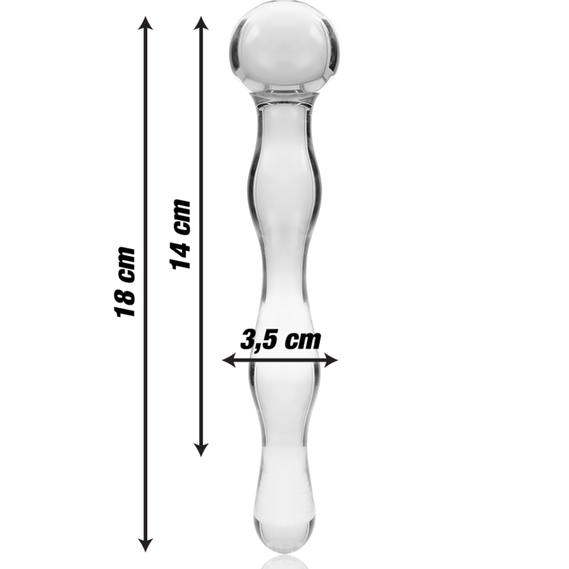 NEBULA-SERIEN FRA IBIZA - MODELL 13 DILDO BOROSILIKATGLASS KLART 18 CM -O- 3,5 CM