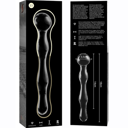 NEBULA-SERIEN FRA IBIZA - MODELL 13 DILDO BOROSILIKATGLASS KLART 18 CM -O- 3,5 CM