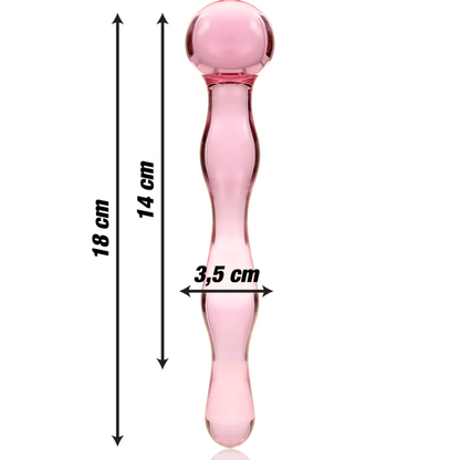 NEBULA SERIES BY IBIZA - MODEL 13 DILDO BOROSILICATE GLASS PINK 18 CM -O- 3.5 CM