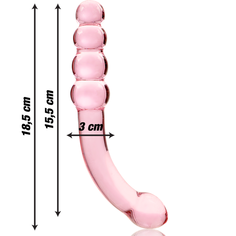 NEBULA-SERIEN FRA IBIZA - MODELL 14 DILDO BOROSILIKATGLASS ROSA 18,5 CM -O- 3 CM