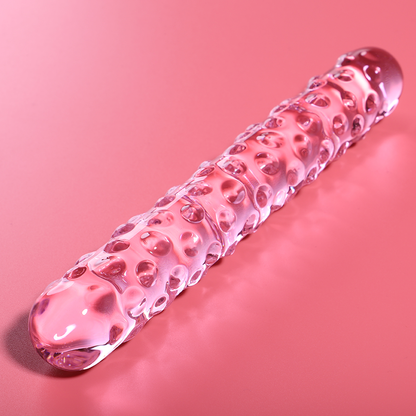 NEBULA SERIES BY IBIZA - MODEL 15 DILDO BOROSILICATE GLASS PINK 18.5 CM -O- 3 CM