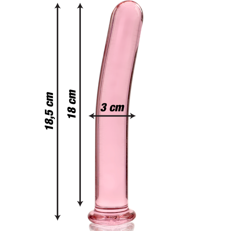 NEBULA-SERIEN FRA IBIZA - MODELL 17 DILDO BOROSILIKATGLASS ROSA 18,5 CM -O- 3 CM