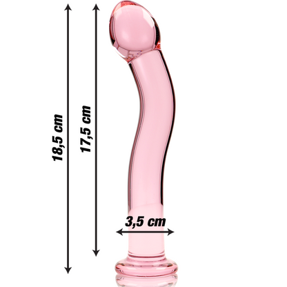 NEBULA-SERIEN FRA IBIZA - MODELL 18 DILDO BOROSILIKATGLASS ROSA 18,5 CM -O- 3,5 CM