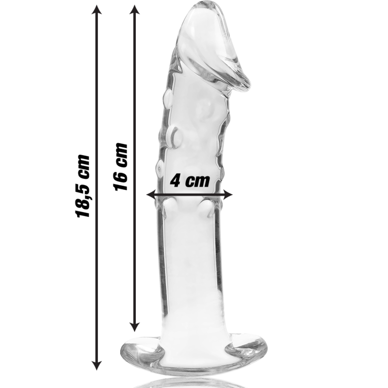 NEBULA-SERIEN FRA IBIZA - MODELL 19 DILDO BOROSILIKATGLASS KLART 18,5 CM -O- 4 CM