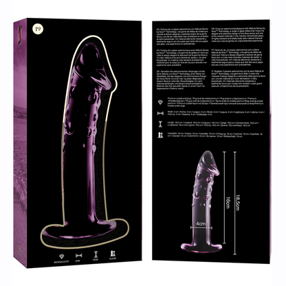 NEBULA SERIES BY IBIZA - MODEL 19 DILDO BOROSILICATE GLASS PINK 18.5 CM -O- 4 CM