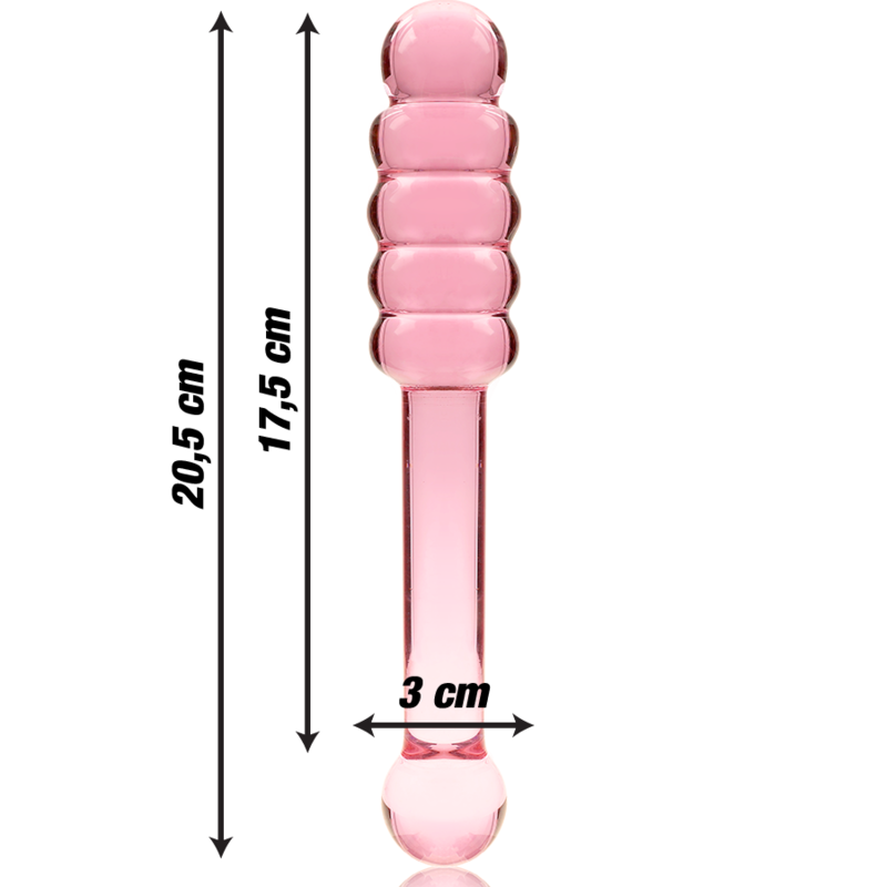 NEBULA-SERIEN FRA IBIZA - MODELL 20 DILDO BOROSILIKATGLASS ROSA 20,5 CM -O- 3 CM