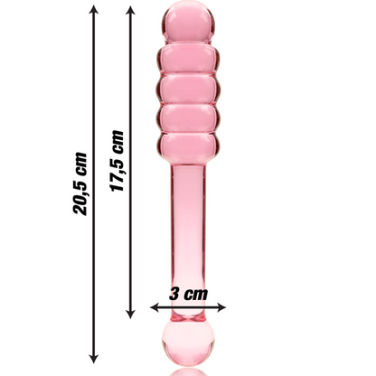 NEBULA-SERIEN FRA IBIZA - MODELL 20 DILDO BOROSILIKATGLASS ROSA 20,5 CM -O- 3 CM