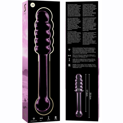 NEBULA-SERIEN FRA IBIZA - MODELL 20 DILDO BOROSILIKATGLASS ROSA 20,5 CM -O- 3 CM