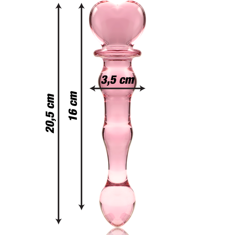 NEBULA SERIES BY IBIZA - MODEL 21 DILDO BOROSILICATE GLASS PINK 20.5 CM -O- 3.5 CM