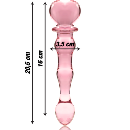 NEBULA SERIES BY IBIZA - MODEL 21 DILDO BOROSILICATE GLASS PINK 20.5 CM -O- 3.5 CM