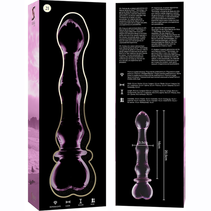 NEBULA SERIES BY IBIZA - MODEL 21 DILDO BOROSILICATE GLASS PINK 20.5 CM -O- 3.5 CM