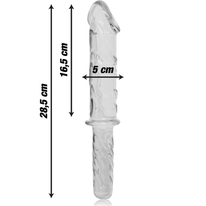 NEBULA-SERIEN FRA IBIZA - MODELL 24 DILDO BOROSILIKATGLASS KLART 28,5 CM -O- 5 CM