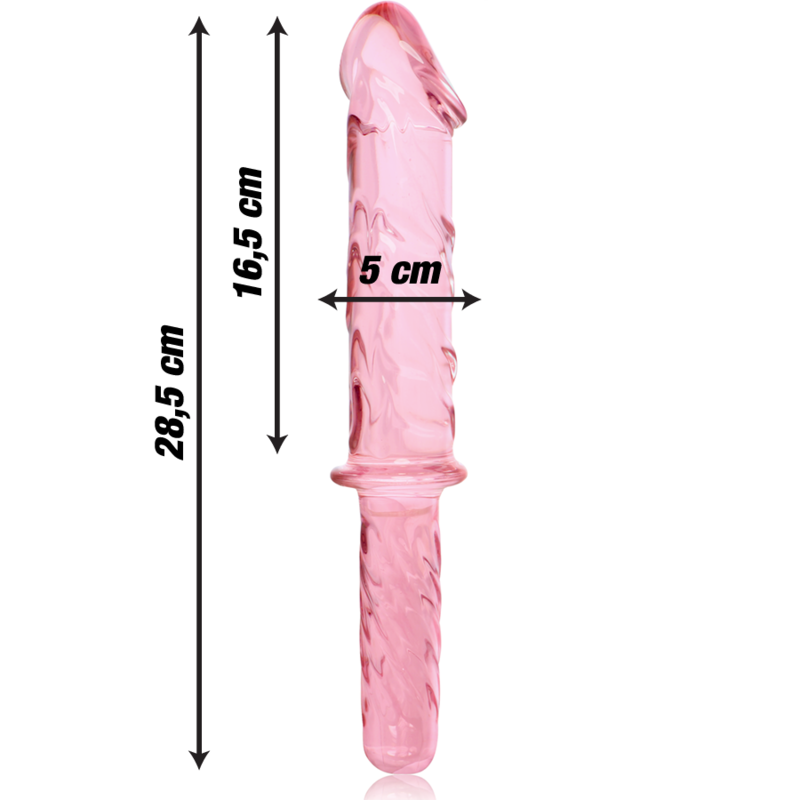 NEBULA-SERIEN FRA IBIZA - MODELL 24 DILDO BOROSILIKATGLASS ROSA 28,5 CM -O- 5 CM