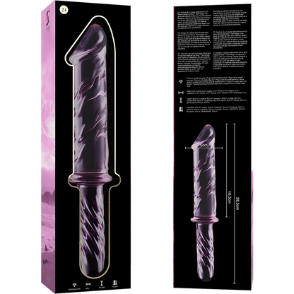 NEBULA-SERIEN FRA IBIZA - MODELL 24 DILDO BOROSILIKATGLASS ROSA 28,5 CM -O- 5 CM