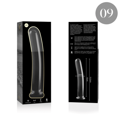 NEBULA-SERIEN FRA IBIZA - MODELL 9 DILDO BOROSILIKATGLASS KLART 15,5 CM -O- 2,5 CM