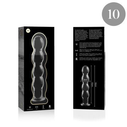 NEBULA-SERIEN FRA IBIZA - MODELL 10 DILDO BOROSILIKATGLASS KLART 16,5 CM -O- 3,5 CM