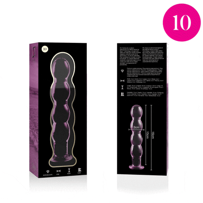 NEBULA SERIES BY IBIZA - MODEL 10 DILDO BOROSILICATE GLASS PINK 16.5 CM -O- 3.5 CM