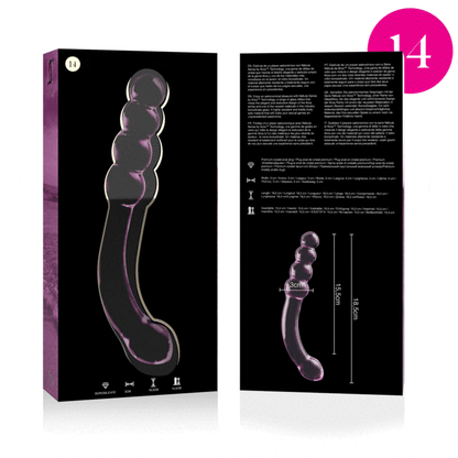 NEBULA-SERIEN FRA IBIZA - MODELL 14 DILDO BOROSILIKATGLASS ROSA 18,5 CM -O- 3 CM
