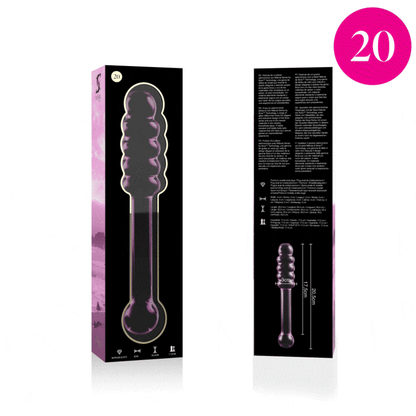 NEBULA-SERIEN FRA IBIZA - MODELL 20 DILDO BOROSILIKATGLASS ROSA 20,5 CM -O- 3 CM