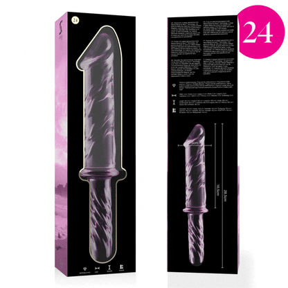 NEBULA-SERIEN FRA IBIZA - MODELL 24 DILDO BOROSILIKATGLASS ROSA 28,5 CM -O- 5 CM