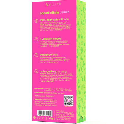 B SWISH - BGOOD INFINITE DELUXE OPPLADBAR VIBRATOR BLÅ SILIKON
