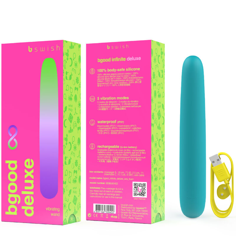 B SWISH - BGOOD INFINITE DELUXE OPPLADBAR VIBRATOR BLÅ SILIKON