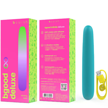 B SWISH - BGOOD INFINITE DELUXE OPPLADBAR VIBRATOR BLÅ SILIKON