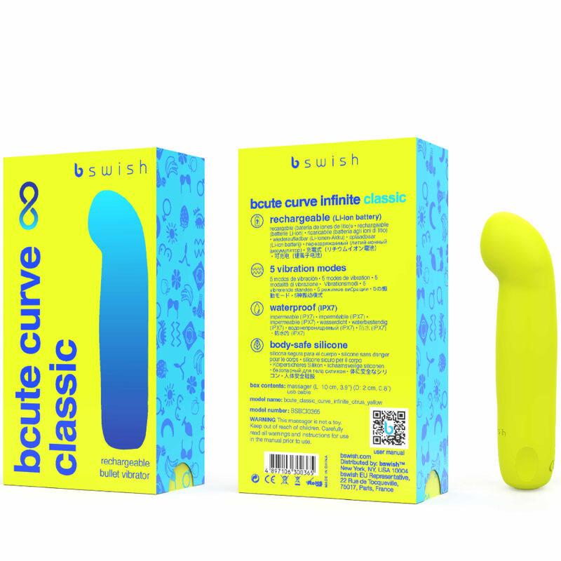 B SWISH - BCUTE CURVE INFINITE KLASSISK OPPLADBAR SILIKONVIBRATOR GUL