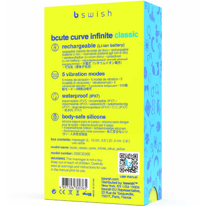 B SWISH - BCUTE CURVE INFINITE KLASSISK OPPLADBAR SILIKONVIBRATOR GUL