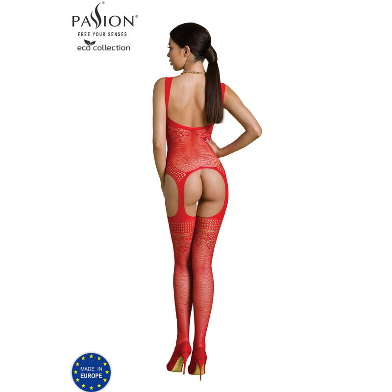 PASSION - ECO COLLECTION BODYSTOCKING ECO BS008 RØD